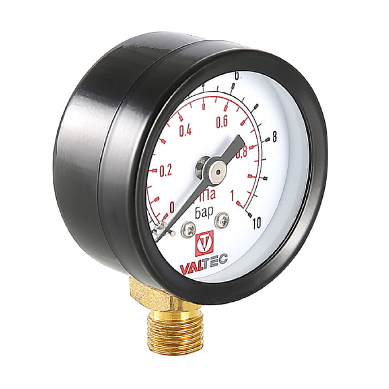 Valtec VT.TM40.D.01 Манометр VT.TM40 Dy 40 с нижним подключением 1/8",  0-10 бар (для подпиточного клапана)