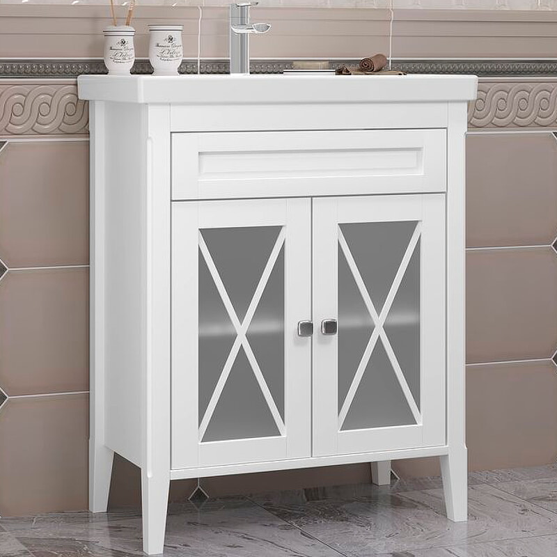 Opadiris Тумба Палермо 70 под раковину Frame 70  белая матовая