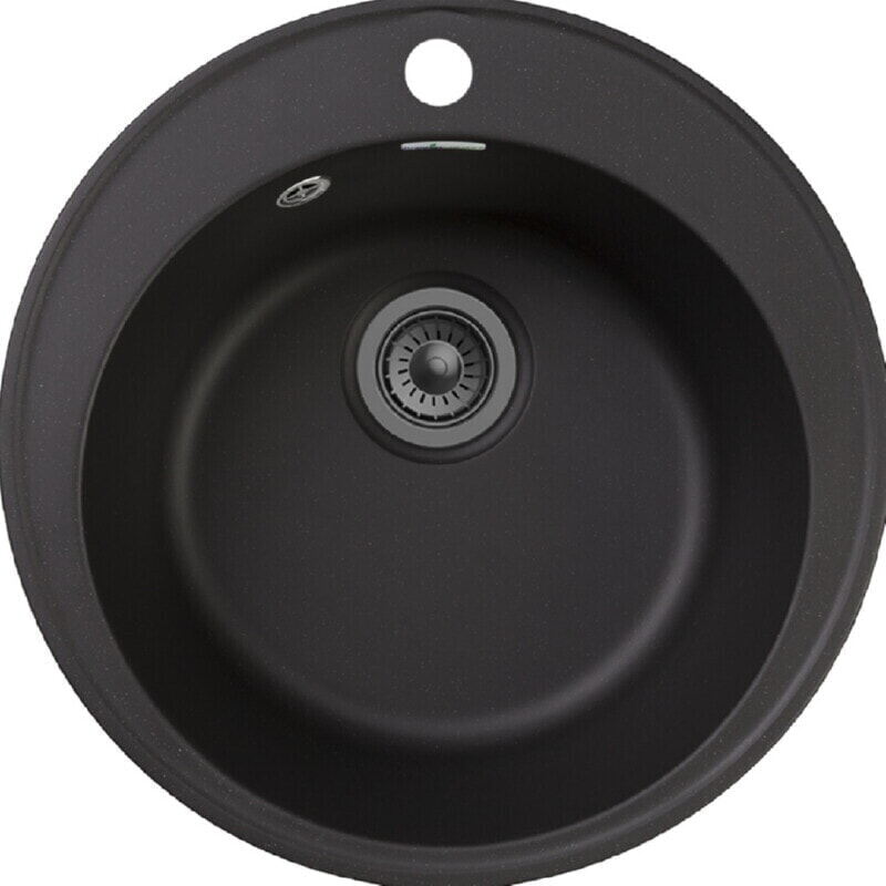 Gran Fest Мойка  GF-QUARZ- 08  D=480мм  (черный)