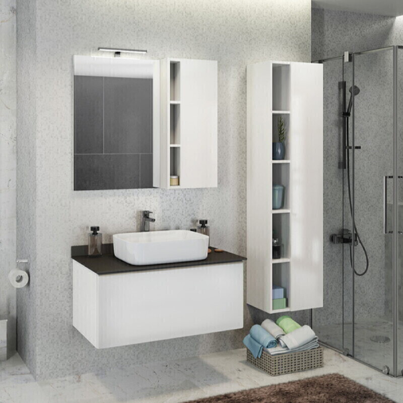 COMFORTY Милан 90 Comforty Зеркало-шкаф Белый глянец