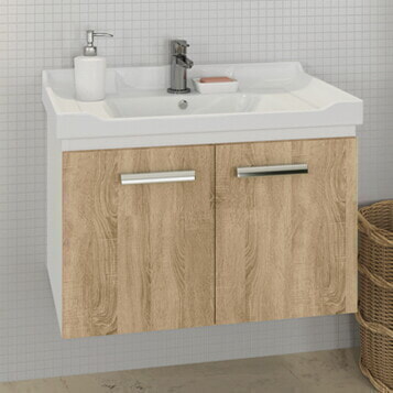Тумба-умывальник Рига-70 дуб сонома с раковиной COMFORTY 9335-70
