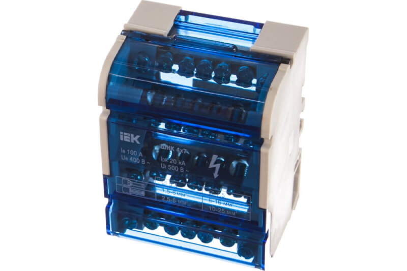 IEK Шины на DIN-рейку в корпусе (кросс-модуль) ШНК 4х7 3L+PEN 