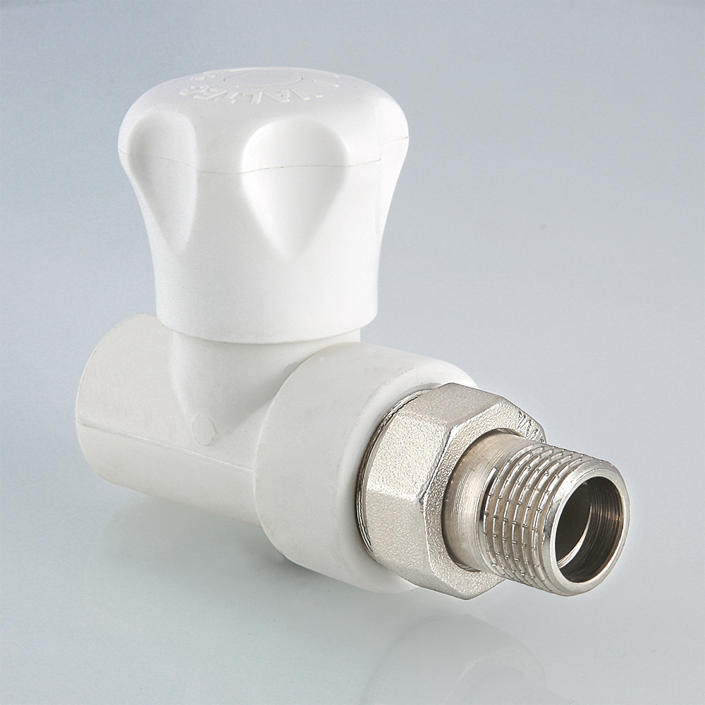 VTр.717 V  КЛАПАН 20х1/2" для радиатора прямой, белый  