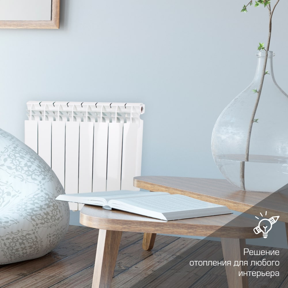 Радиатор биметаллический  HOTRAD Style БМ 500/100 10 секций (158,5Вт Секция/1585 Прибор)