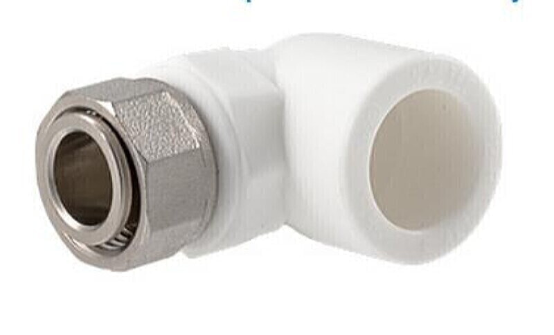 Valtec VTp.758 Угольник PPR с накидной гайкой  20*1/2  белый