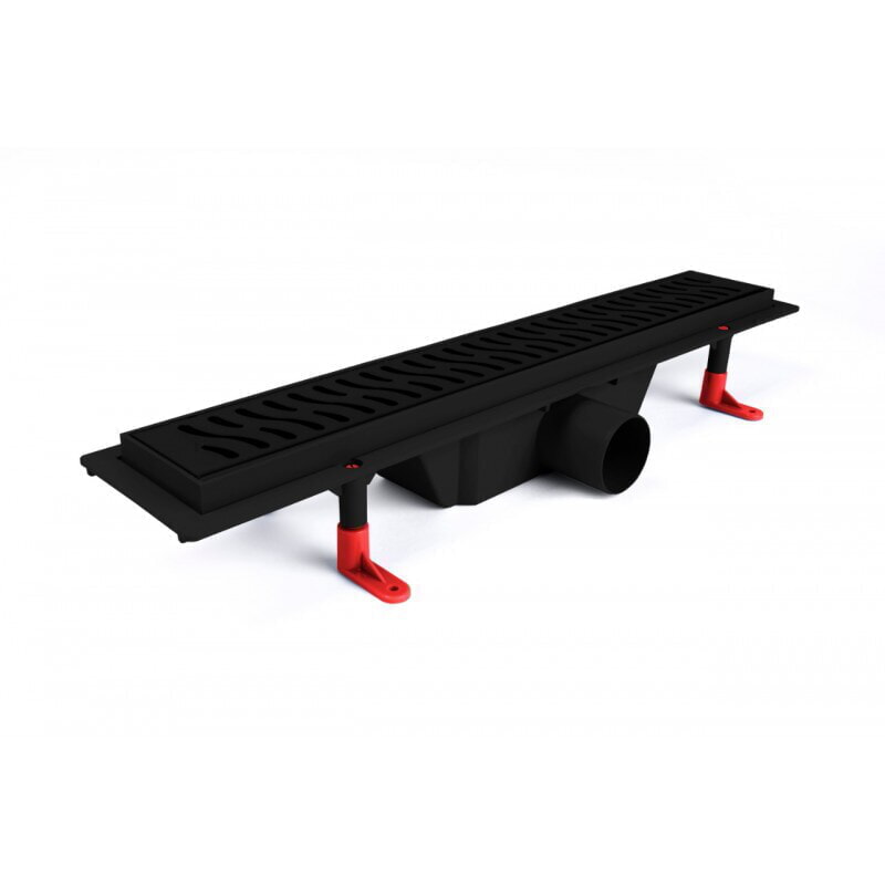 Душевой лоток 700мм HARMONY BLACK EDITION, боковой слив D50, MS-70HB