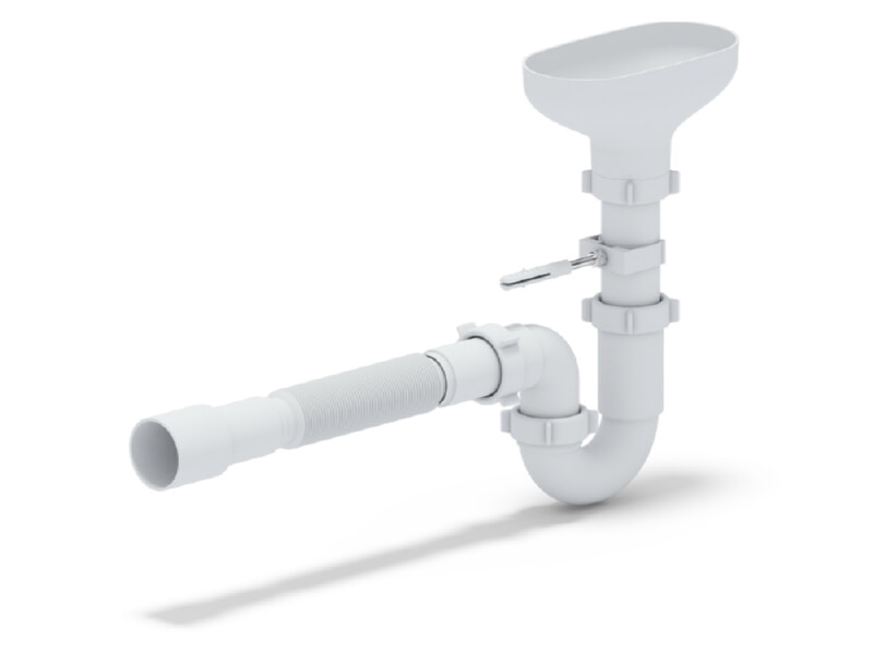 Ани-пласт Сифон Ани DR0115  1 1/2" *40 с разрывом струи прямоточный с гибкой трубой  40*40/50