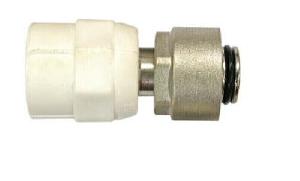 Valtec VTp.708E Соединитель PPR с накид.гайкой 20х3/4" евроконус  белый