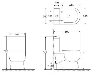 BelBagno Унитаз RICCO безободковый с бачком BB275CPR и сиденьем дюропласт, soft close, металлическое крепление BB275SC