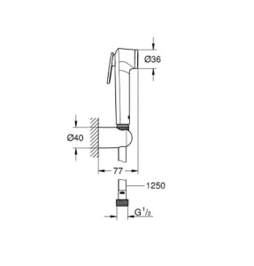 GROHE Tempesta-F Trigger spray 30   27812IL1   Набор гигиенического душа с шлангом 1,25м, цвет БЕЛЫЙ 