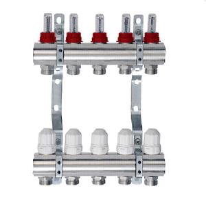 TIM KD012 Кол.группа латунь в сборе 1", 12 выходов без кранов и воздух.