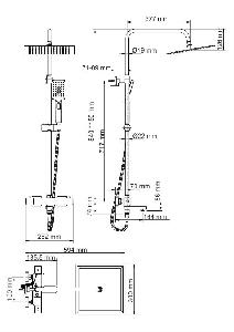 Wasser Kraft A19901 Thermo Душевая система с термостатом, верхний душ 300х300мм, хром