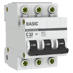 EKF Автоматический выключатель 3P 32А (C) 4,5кА ВА 47-29 Basic