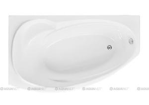 AQUANET Ванна акриловая JERSEY левая 170*90L (205405) с каркасом , фронтальной панелью и сливом-переливом