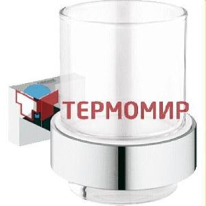 GROHE 40755001 Essentials Cube Стакан стеклянный с держателем