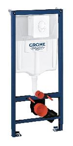 GROHE Инсталляция для подв. унитаза Rapid SL  3в1 с ОВАЛЬНОЙ БЕЛОЙ кн., БЕЗ прокладки, монт.угл. 38722001