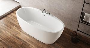 BelBagno BB404-1500-800 Отдельностоящая, овальная акр. ванна, с/п хром., 1500x800x600