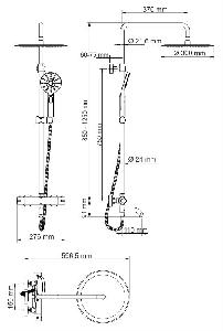 Wasser Kraft A18801 Thermo Душевая система с термостатом, верхний душ 300х300мм, хром